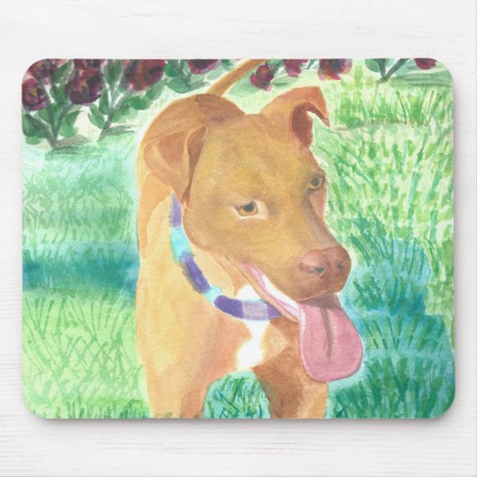 Hunde mit Frisbee und Rose Mousepad (Vorne)