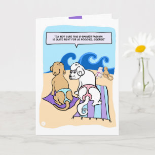 Hunde mit G-Strings Beach Funny Cartoon Card Karte