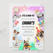 Hunde mit gebackenem Party Einladung (Vorderseite)