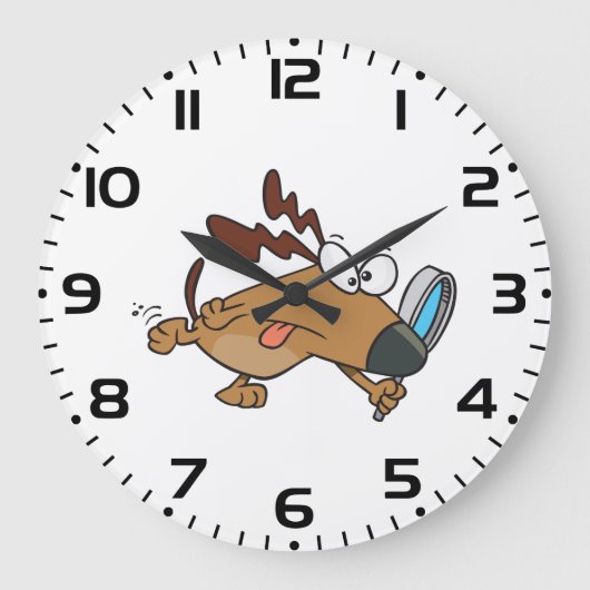 Hunde mit Gläsersatz Große Wanduhr (Vorderseite)