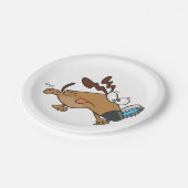 Hunde mit Gläsersatz Pappteller (Schrägansicht)