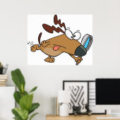 Hunde mit Gläsersatz Poster (Heimbüro)