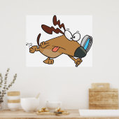 Hunde mit Gläsersatz Poster (Küche)