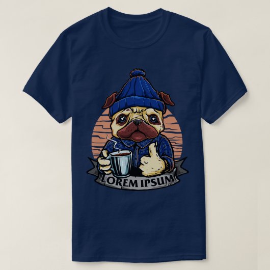 Hunde mit Glass-Kaffee T-Shirt (Design vorne)