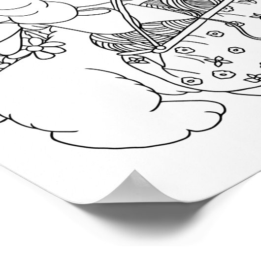 Hunde mit Häkelnadengarnfärbung Poster (Ecke)