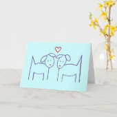 Hunde mit Herz - Glückliche Jubiläumskarte Karte (Gelbe Blume)