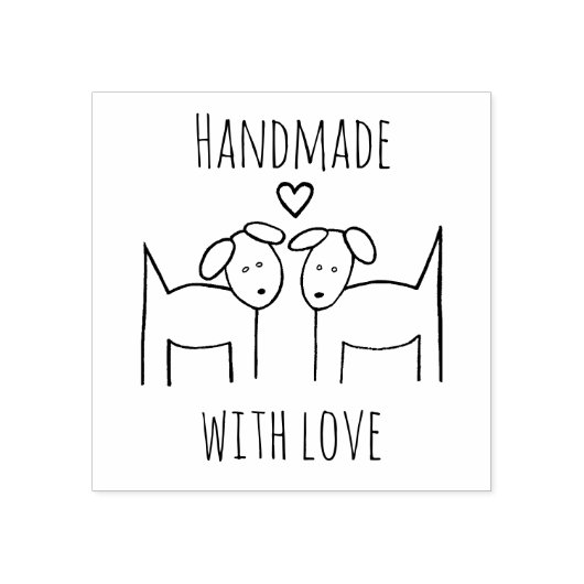 Hunde mit Herz, handgemacht mit Liebe Gummistempel (Prägung)