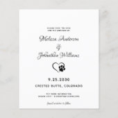 Hunde mit Hochzeitssehen speichern die Datumskarte (Rückseite)