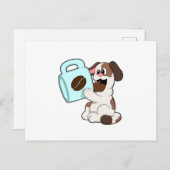 Hunde mit Kaffee-Cup Postkarte (Vorne/Hinten)