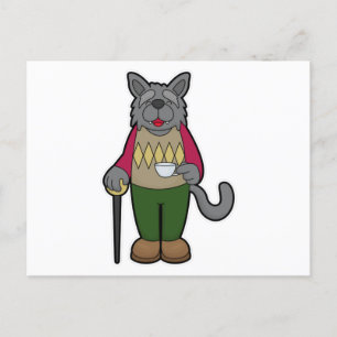 Hunde mit Kaffee-Cup Postkarte