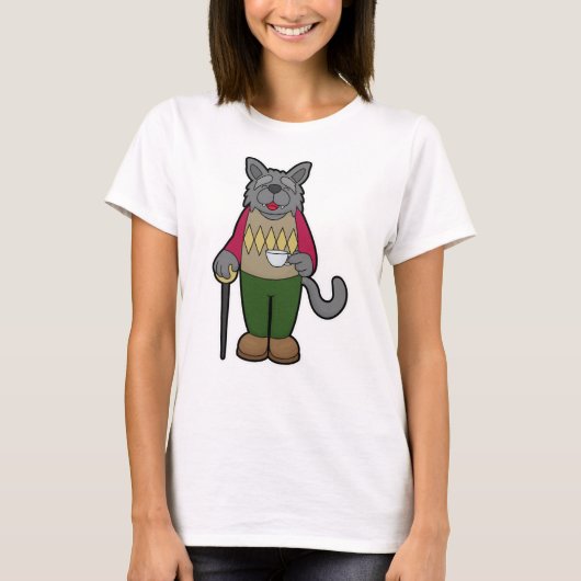Hunde mit Kaffee-Cup T-Shirt (Vorderseite)