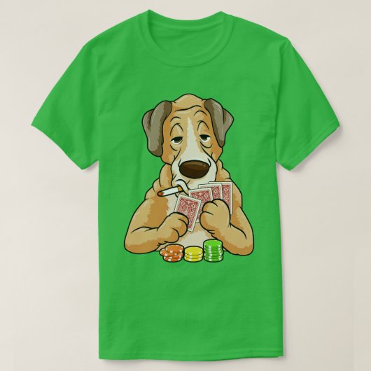 Hunde mit Karten und Chips T-Shirt (Design vorne)