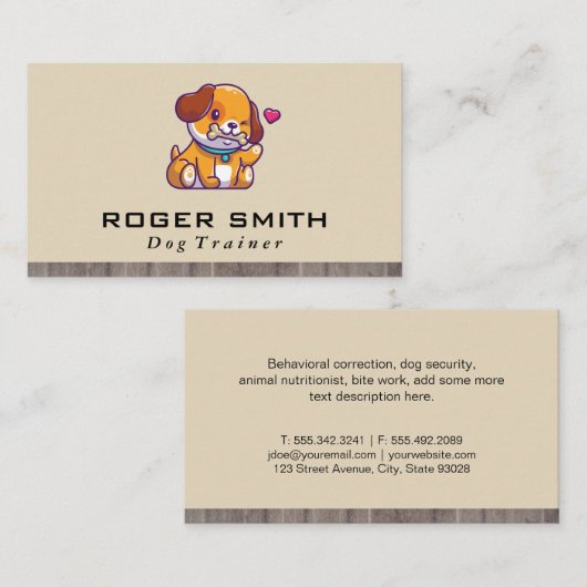 Hunde mit Knochensymbol Visitenkarte (Vorne/Hinten)