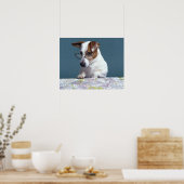 Hunde mit Lesebrille, die Karte studiert Poster (Küche)