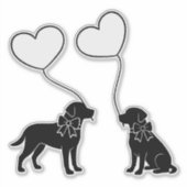 Hunde mit Liebe Herzblasen Aufkleber (Vorderseite)