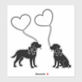 Hunde mit Liebe Herzblasen Aufkleber (Blatt)