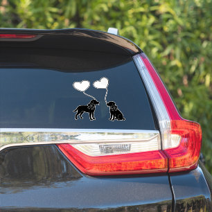Hunde mit Liebe Herzblasen Aufkleber