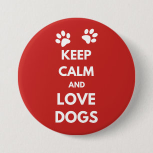 Hunde mit Liebe und Ruhe behalten Button