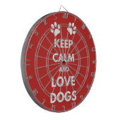 Hunde mit Liebe und Ruhe behalten Dartscheibe (Vorderseite Links)