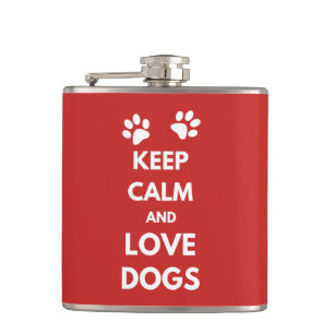 Hunde mit Liebe und Ruhe behalten Flachmann