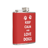 Hunde mit Liebe und Ruhe behalten Flachmann (Rechts)