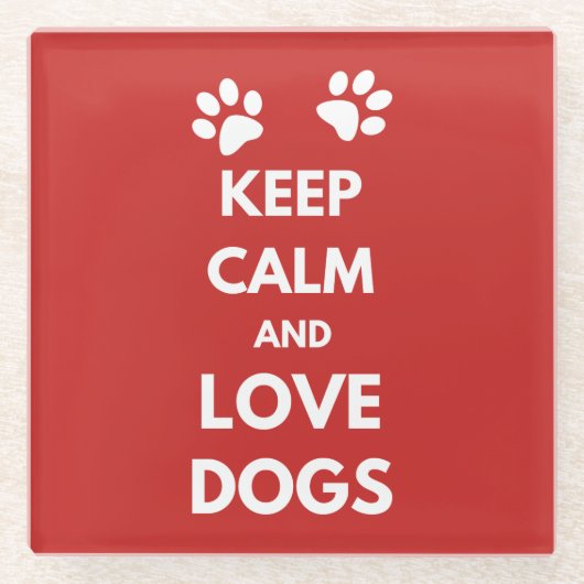 Hunde mit Liebe und Ruhe behalten Glasuntersetzer (Vorderseite)