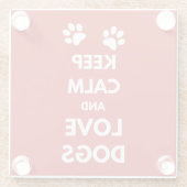 Hunde mit Liebe und Ruhe behalten Glasuntersetzer (Rückseite)