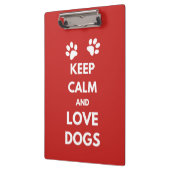 Hunde mit Liebe und Ruhe behalten Klemmbrett (Links)