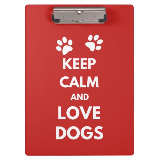 Hunde mit Liebe und Ruhe behalten Klemmbrett (Vorderseite)