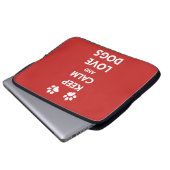 Hunde mit Liebe und Ruhe behalten Laptopschutzhülle (Vorne Knopf)