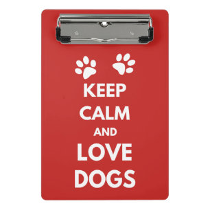 Hunde mit Liebe und Ruhe behalten Mini Klemmbrett
