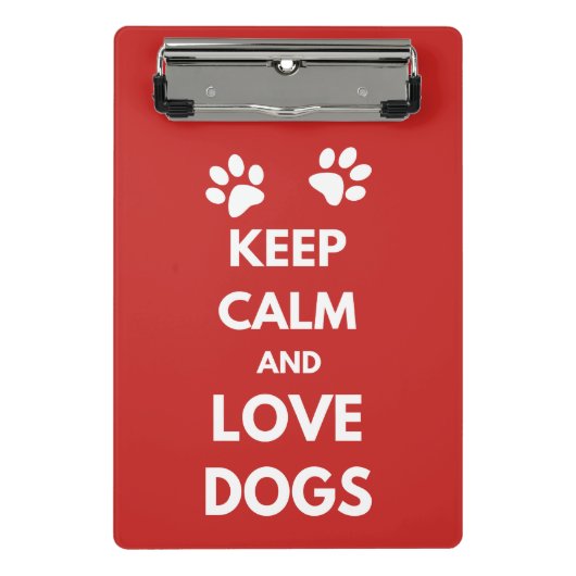 Hunde mit Liebe und Ruhe behalten Mini Klemmbrett (Vorderseite)