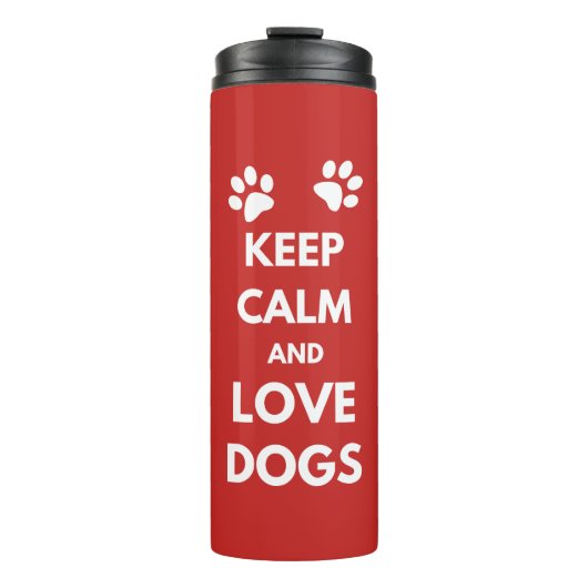 Hunde mit Liebe und Ruhe behalten Thermosbecher (Vorderseite)