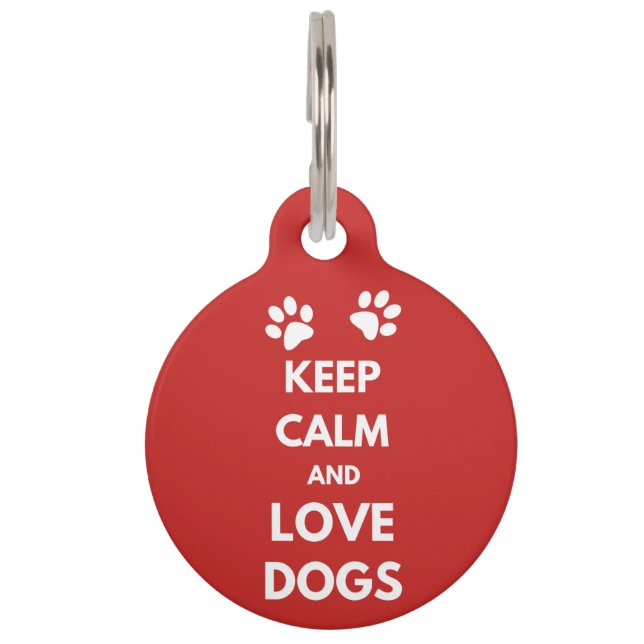 Hunde mit Liebe und Ruhe behalten Tiermarke (Vorderseite)