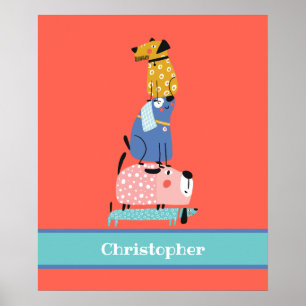 Hunde mit Namen Kinder Poster