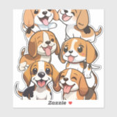 Hunde mit niedlichem Beagle Aufkleber (Blatt)