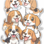 Hunde mit niedlichem Beagle Aufkleber (Vorderseite)