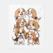 Hunde mit niedlichem Beagle Fleecedecke (Vorderseite)