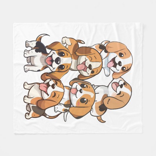 Hunde mit niedlichem Beagle Fleecedecke (Vorderseite (Horizontal))