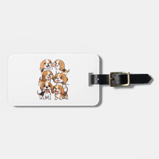 Hunde mit niedlichem Beagle Gepäckanhänger (Vorderseite horizontal)