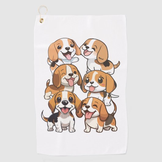 Hunde mit niedlichem Beagle Golfhandtuch (Vorderseite)