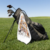 Hunde mit niedlichem Beagle Golfhandtuch (Gras)