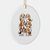 Hunde mit niedlichem Beagle Keramik Ornament (Rechts)