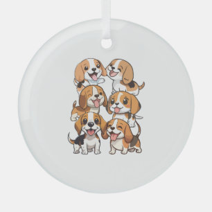 Hunde mit niedlichem Beagle Ornament Aus Glas