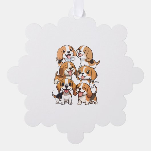 Hunde mit niedlichem Beagle Ornament Karte (Vorderseite)