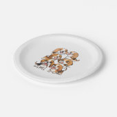 Hunde mit niedlichem Beagle Pappteller (Schrägansicht)