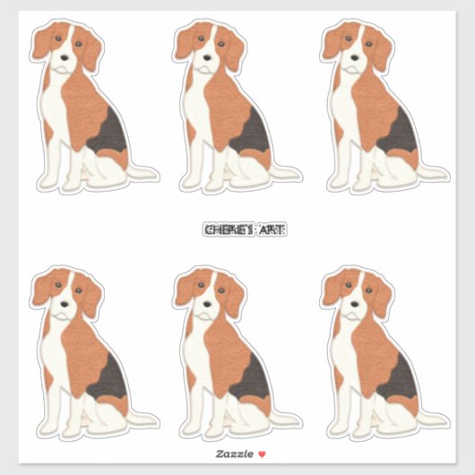 Hunde mit niedlichem Filz Look Beagle Aufkleber (Blatt)
