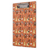 Hunde mit orangefarbenem Hintergrund. Klemmbrett (Links)