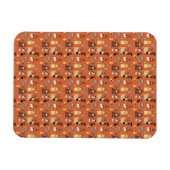 Hunde mit orangefarbenem Hintergrund. Magnet (Horizontal)