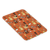 Hunde mit orangefarbenem Hintergrund. Magnet (Rechte Seite)